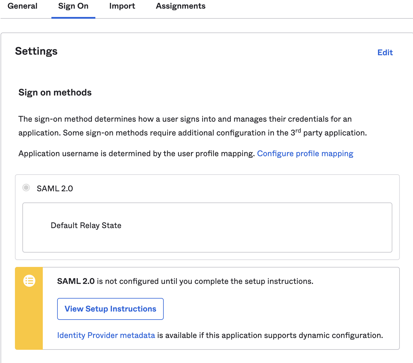 Retrieving SAML provider information in Okta